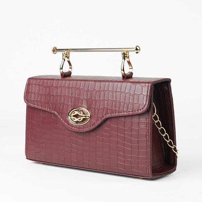 Elegant Box Bag (Maroon)