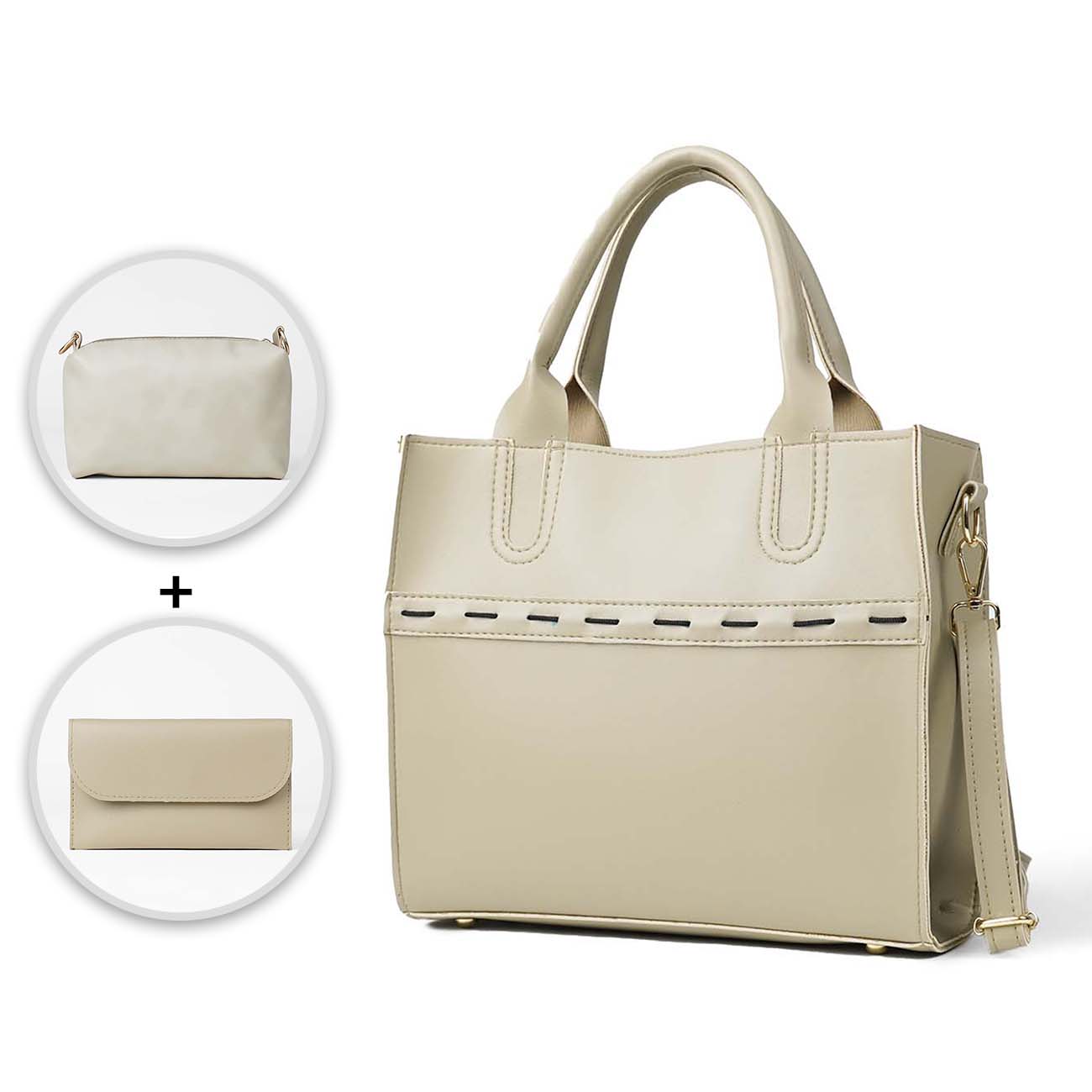 Shoulder Bag Set of 3 beige  (Special edition)