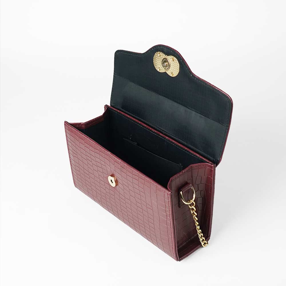 Elegant Box Bag (Maroon)