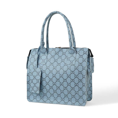 Printed Clever Bag set of 2 Sky Blue